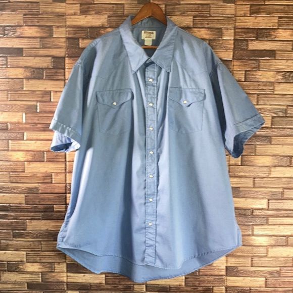 Mens Vintage Western Ruddock Pearl Snap Blue Button Down Size 30(3XL) - Picture 1 of 11